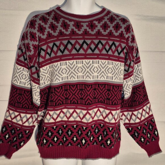 TOWNCRAFT stylish Ski Sweater, Red-Black-white-gray in size XL - Picture 2 of 13